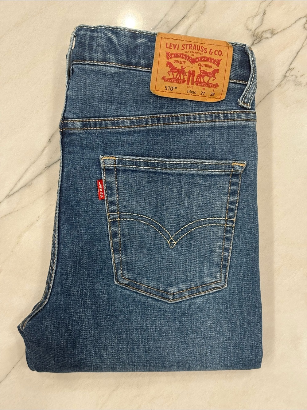 Levi's Girls 510 Slim Straight Jeans size 3-5 - Medium Blue Same Day Shipping